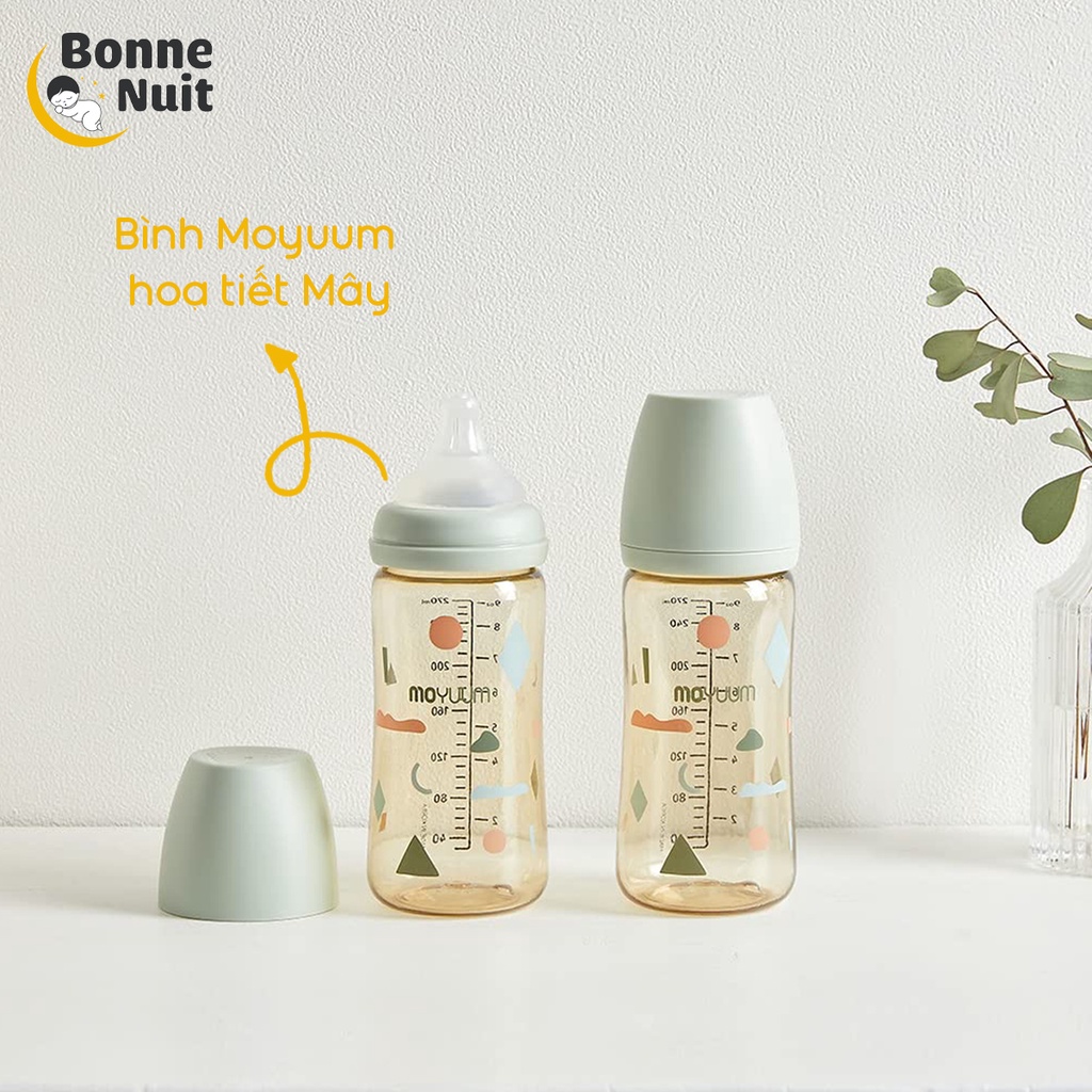 Bình sữa Moyuum hoạ tiết Mây cực xinh