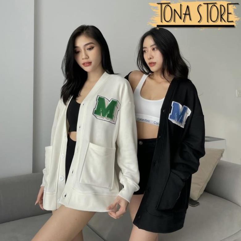 Áo cardigan nỉ bông cotton unisex dưới 85kg tonastore - Thêu logo M missout | BigBuy360 - bigbuy360.vn