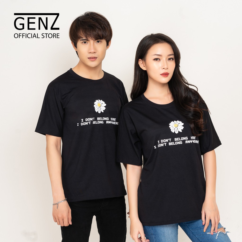 Áo thun tay lỡ nam nữ GENZ form rộng, full hộp, Cúc Belong, ĐEN - Z45 | BigBuy360 - bigbuy360.vn