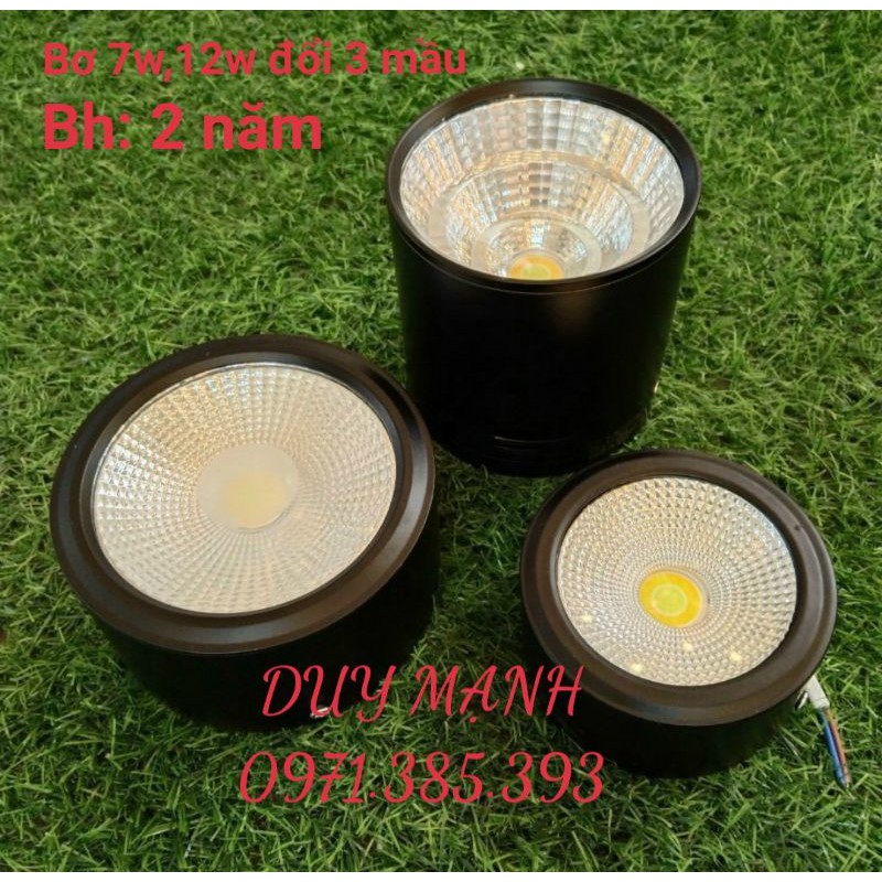 Đèn led ống bơ 7w,12w đổi 3 mầu chíp BRIDGELUX của USA bảo hành 2 năm