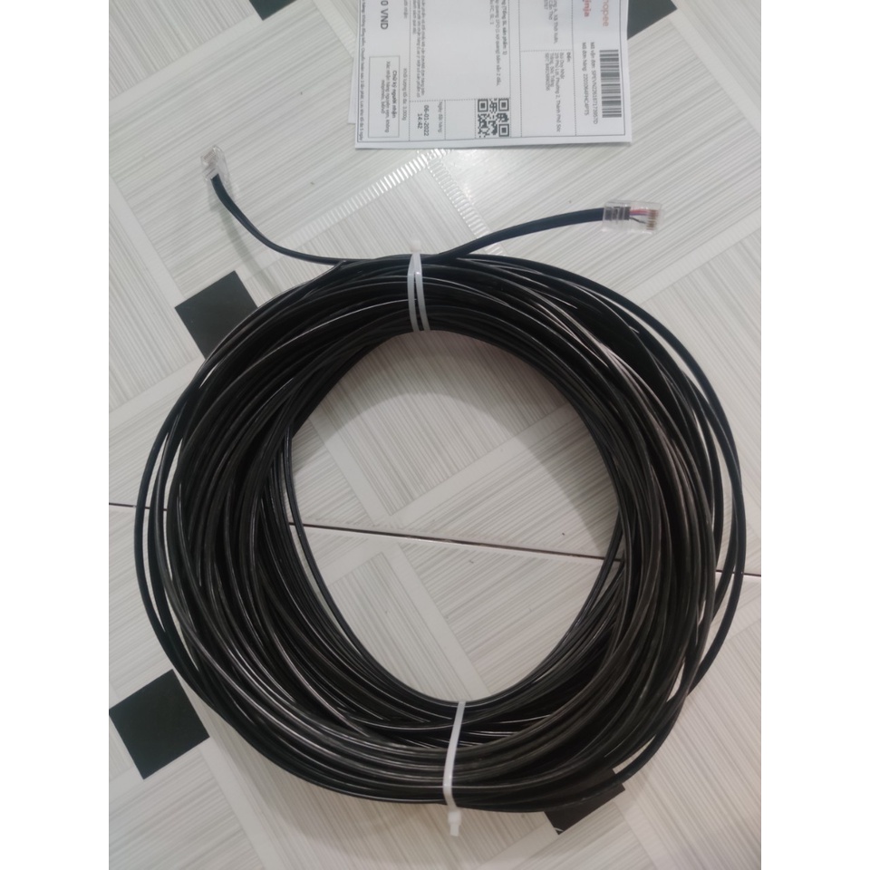 10 mét Cáp mạng LAN ngoài trời 4 lõi có sợi gia cường chịu lực- Bấm sẵn 2 đầu - ĐỒNG NGUYÊN CHẤT