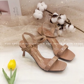 ( ảnh thật ) Giày Sandal cao gót công sở quai ngang 5cm
