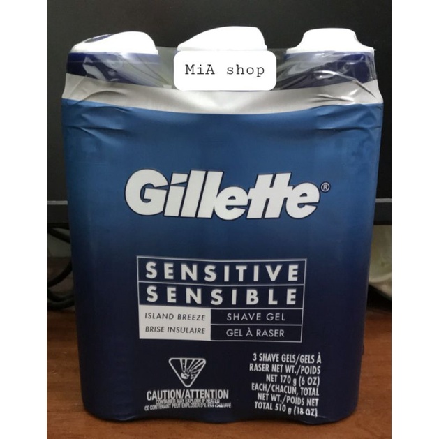 Gel cao râu Gillette Sensitive Sensible 170g - Shaving Gel