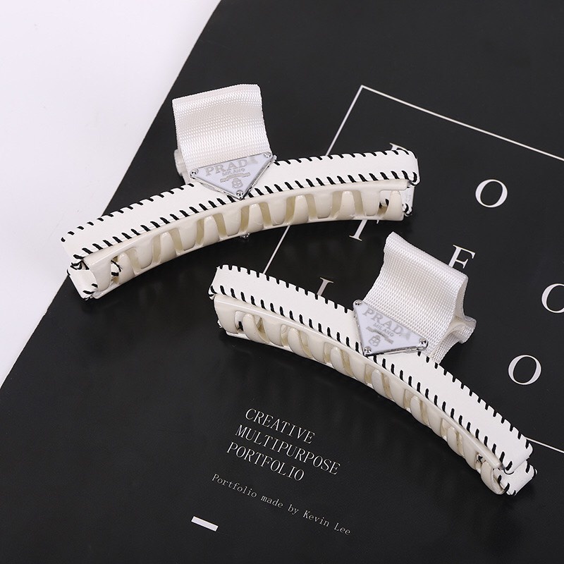 Kẹp tóc hãng prada, cài tóc prada nữ cao cấp, phụ kiện tóc thời trang Hari korea accessories