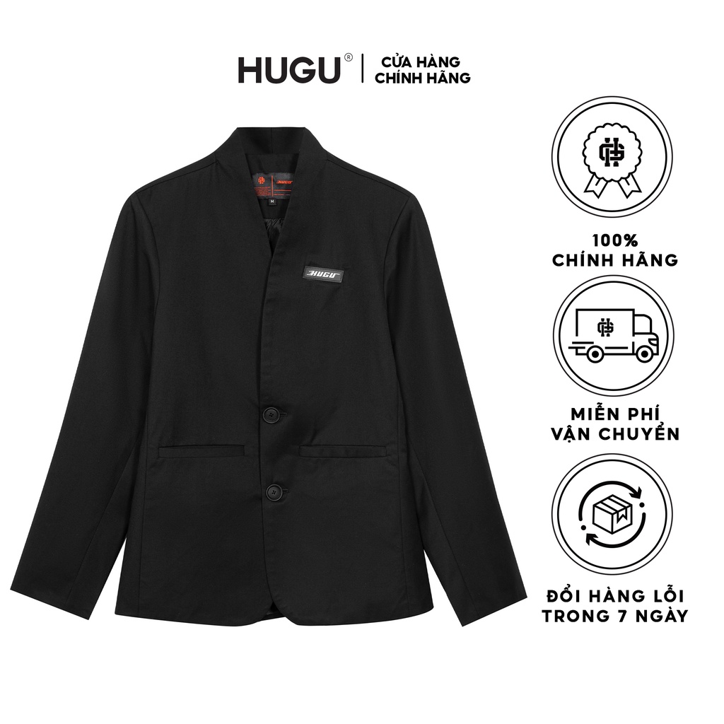 Áo khoác basic blazer đen tay dài Black Tittle Blazer HUGU chuẩn form | BigBuy360 - bigbuy360.vn