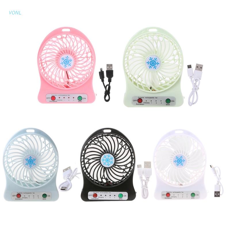 Quạt Làm Mát Mini Để Bàn Sạc USB Có Đèn LED Tiện Dụng