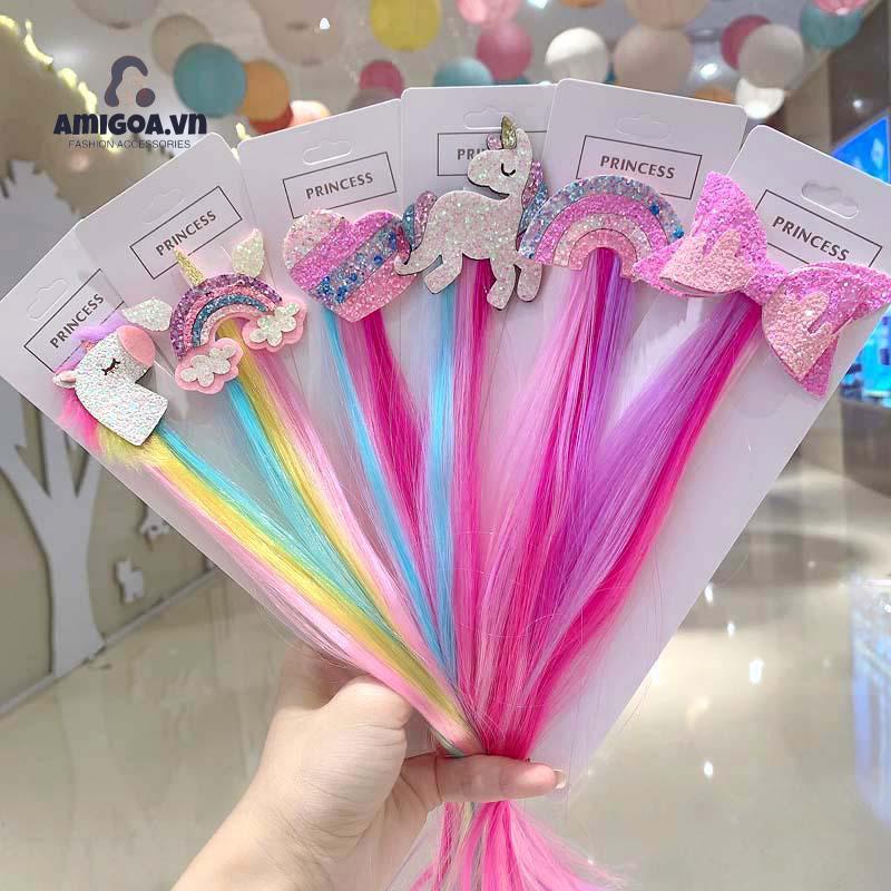 ✨✨Kẹp tóc giả pony - lọn tóc màu sắc dễ thương cho bé gái