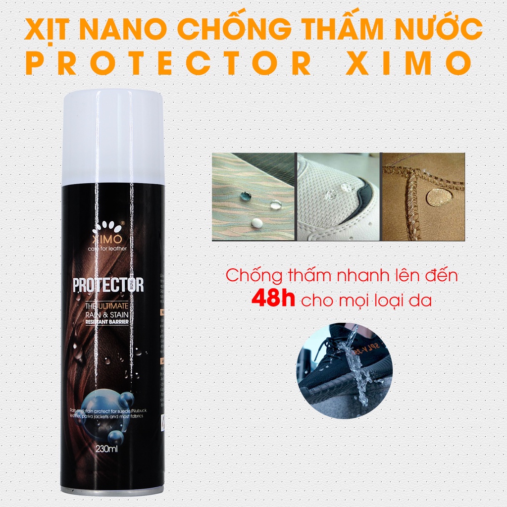 Bình xịt nano chống thấm nước, bụi bẩn cho giày túi, ví, áo da, mũ nón cao cấp EYKOSI XIMO (VSG07)