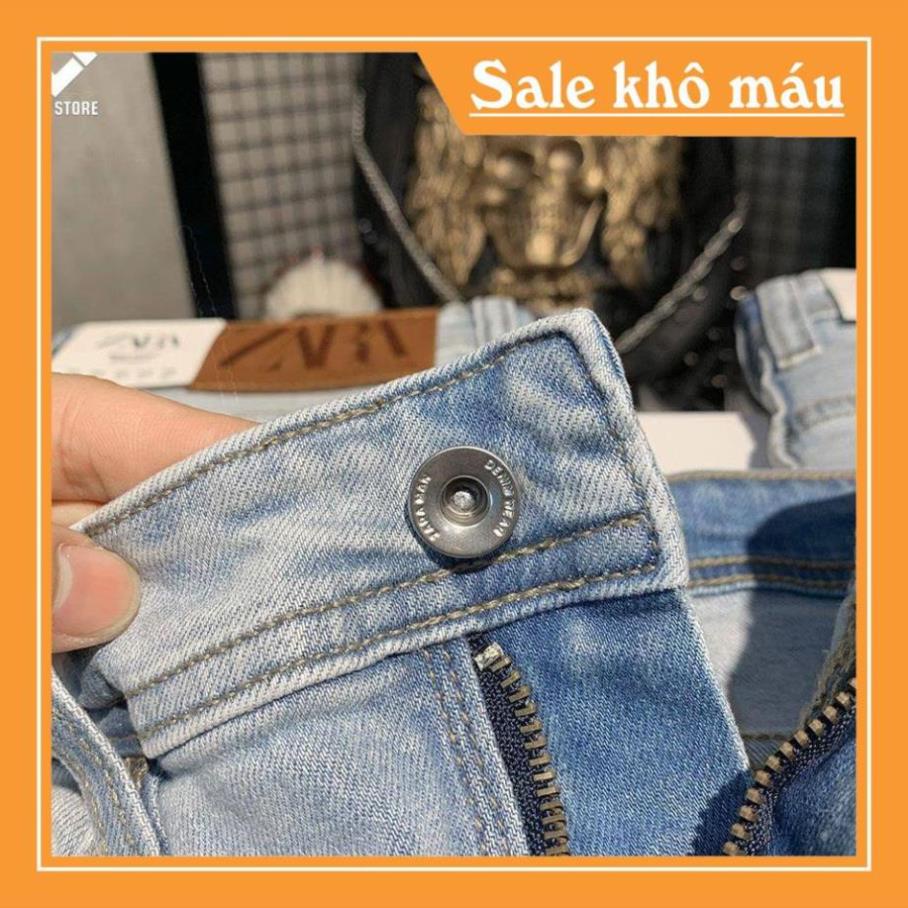 Quần jean nam trơn màu xanh bạc nhạt ✅FREESHIP✅ Quần bò nam dáng ôm SLIMFIT skinny co giãn cao cấp - Tron10 -b11