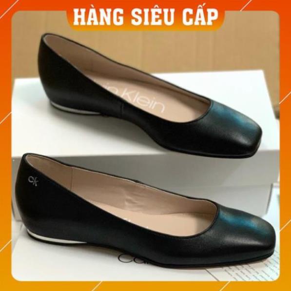 Giày nữ Việt Nam xuất khẩu, Giày thời trang nữ đẹp, mũi vuông da thật màu đen EUr