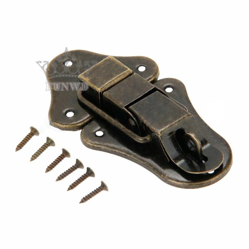 Bộ 6 khóa chốt kèm ốc vít bằng sắt cho hòm trang sức cổ điển