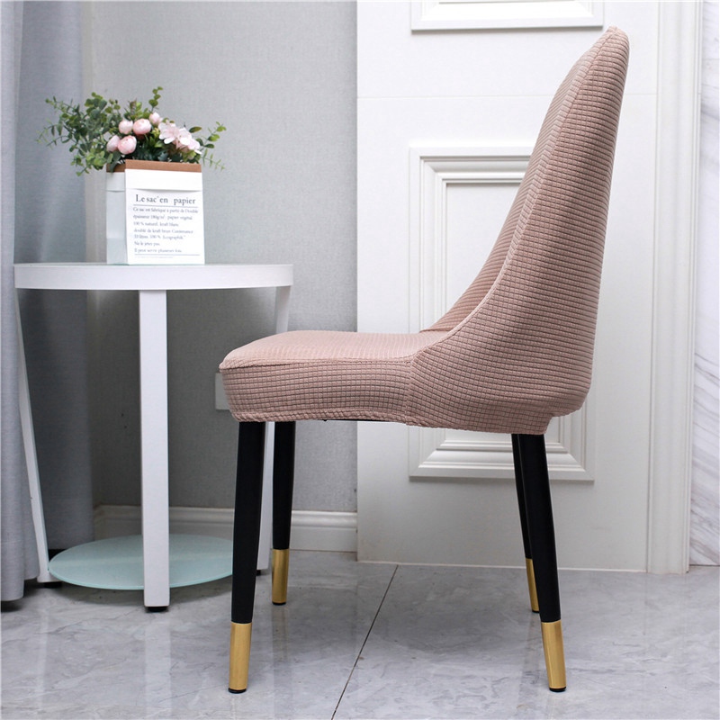 Solid Jacquard Chair Covers Elastic Spandex Sloping Chair slipcover Wedding Dining Stretch Seat Covers