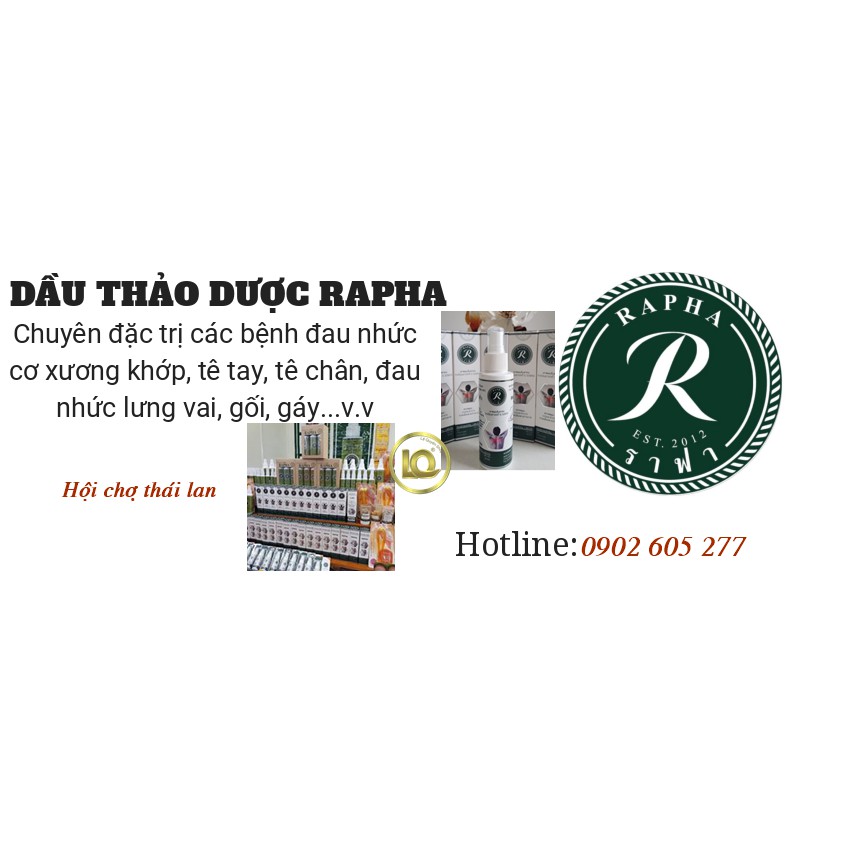 Dầu thảo dược Thái Lan RAPHA 100ml– hiệu quả từ lần đầu sử dụng