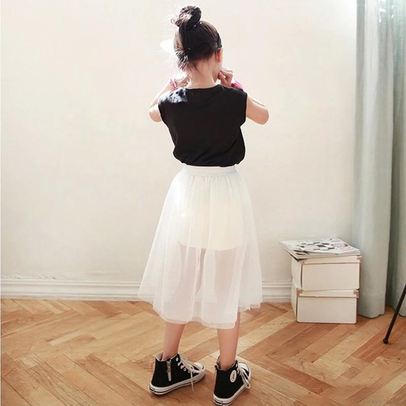 Chân váy xòe bằng cotton cho bé gái
