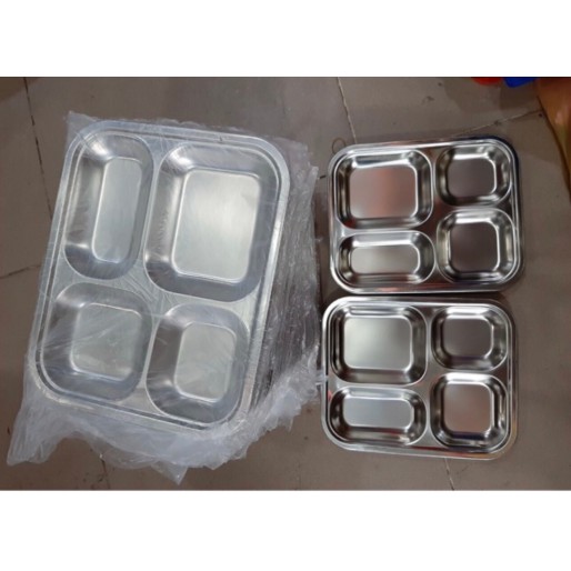 khay cơm inox 4 ngăn giá rẻ