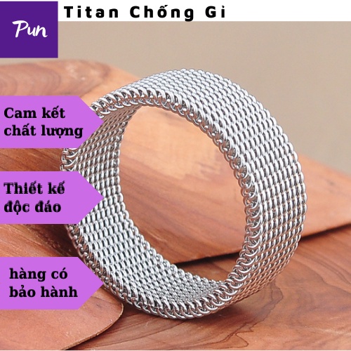 Nhẫn Nam Nữ Màu Bạc Đen Xích Punstore Đẹp Cao Cấp - Chất liệu Titan Không Gỉ - Nhẫn Elas Ring