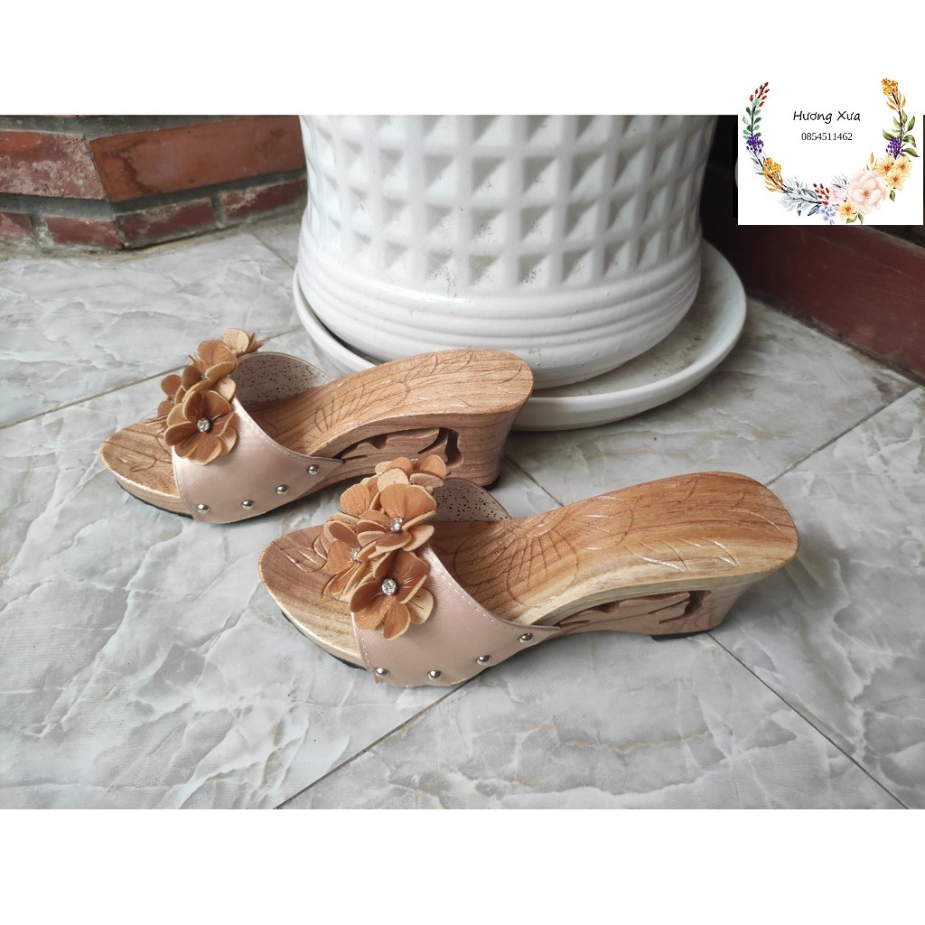 Guốc gỗ Guốc mộc cao 7 phân