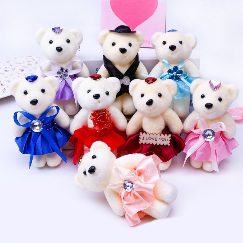 Bộ 10 Gấu Bông teddy Nhỏ Dễ Thương Dùng Gói Quà DIY