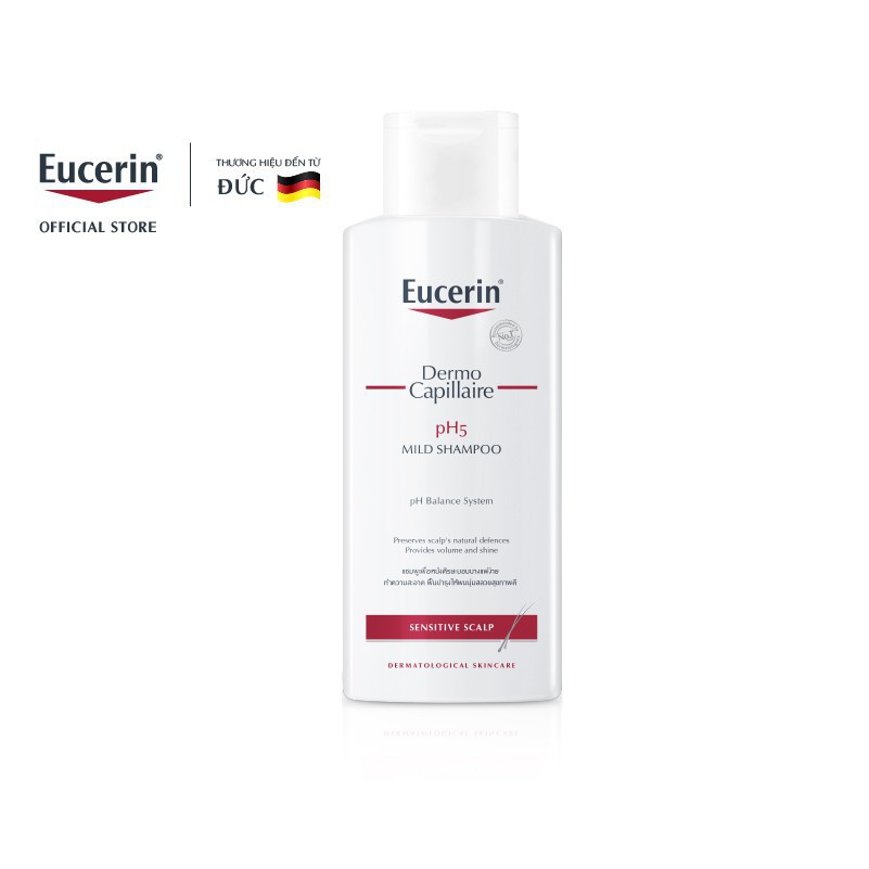 Dầu gội dịu nhẹ cho da đầu nhạy cảm Eucerin Dermo Capillaire pH5 Mild Shampoo 250ml - 69653
