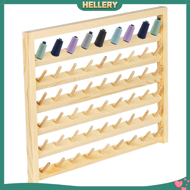 [HELLERY] Wood Sewing Thread Stand Organizer Craft Embroidery Storage Rack Holder