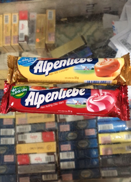 Kẹo cứng Alpenliebe Vị Sữa Caramen& Dâu
