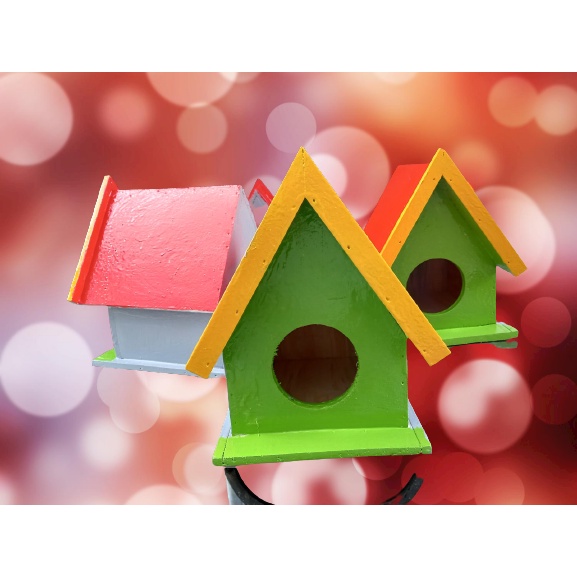 Tổ đẻ cho yến phụng Tổ Chim Bằng Gỗ Hình Ngôi Nhà Dễ Thương Xinh Xắn