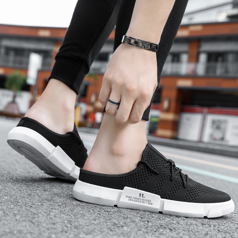 Giày thể thao hở gót vải canvas thời trang sành điệu cho nam