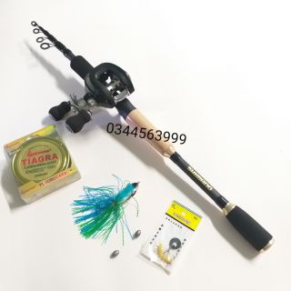 [ hot ] Bộ cần câu máy ngang rút gọn kèm phụ kiện