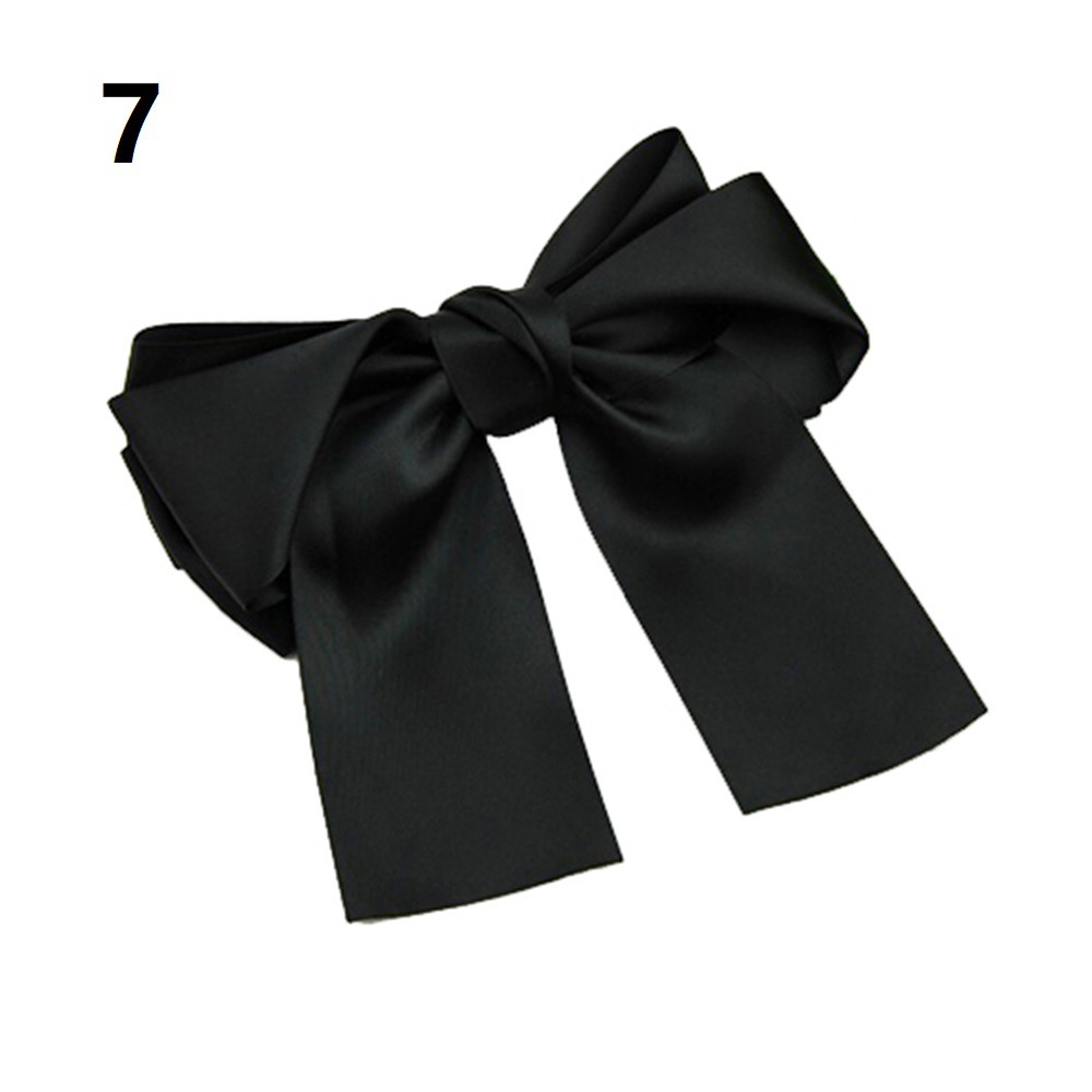 ♕Kẹp Tóc Nơ Ruy Băng Satin Thời Trang Hàn Quốc Cho Nữ Giá Đỡ