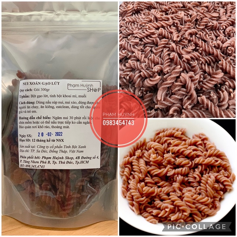 Nui xoắn gạo lứt Fuma gói 400gr, đặc sản Sa Đéc, nui xoắn gạo lức dùng ăn kiêng, ăn chay, thực dưỡng, eat clean