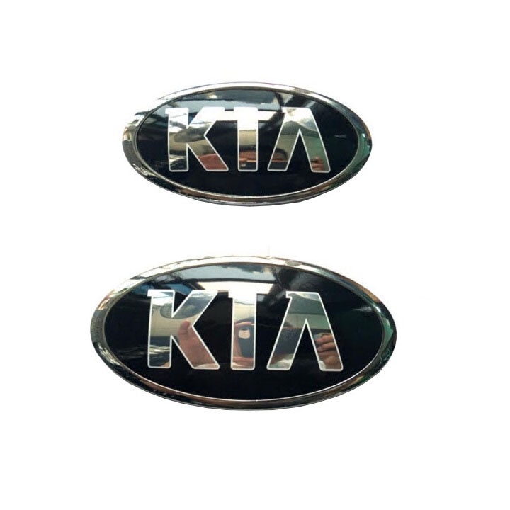 Logo biểu tượng gắn trước và sau xe ô tô KIA - Chất liệu: Nhựa ABS và hợp kim nhôm