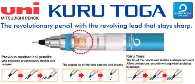 [Uni] Bút Chì kim Xoay ngòi tự động Uni Kuru Toga M5-450/M5-559 0.3-0.5mm
