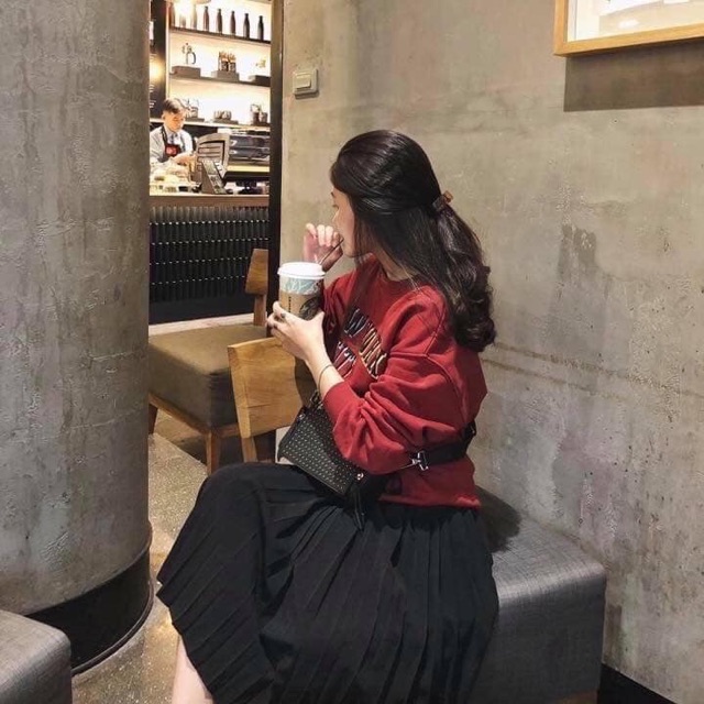 Chân váy thun xếp ly dáng dài ( hàng có sẵn ) | BigBuy360 - bigbuy360.vn