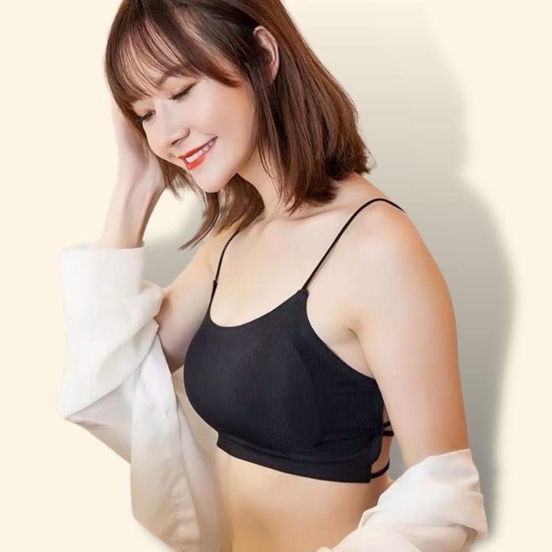 Áo Lót Nữ Thun 2 Dây Co Giãn Nâng Ngực, Áo Bra Thun Chéo Dây Lưng Sexy [Có Mút Ngực] -  266