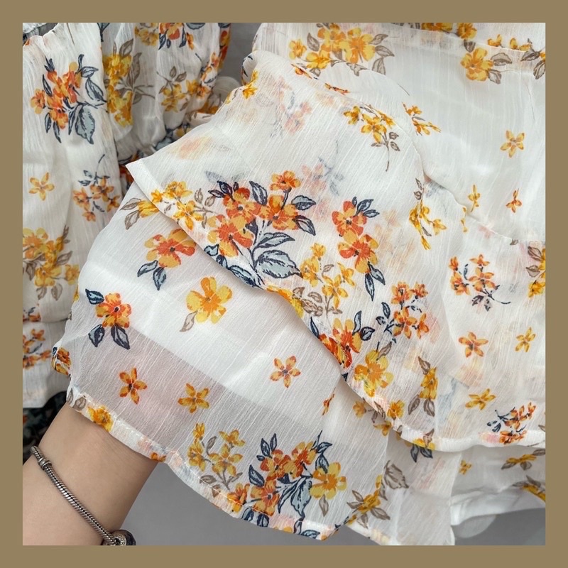 Set 2 chi tiết áo buộc sau + quần giả váy voan Dư Sịn