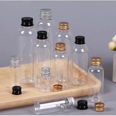 Chai nhựa nắp vặn nhôm vàng chiết dung dịch, mỹ phẩm [30ml, 50ml, 60ml, 100ml]