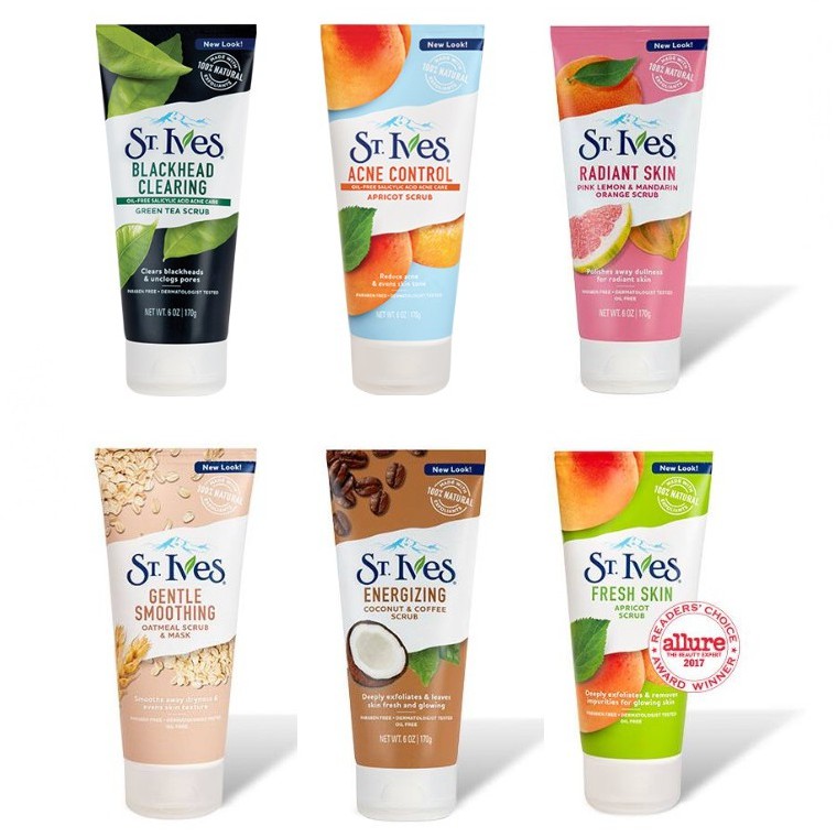 Kem tẩy da chết cho mặt Stives Oatmeal, Green Tea, Apricot Scrub tuýp 170g | BigBuy360 - bigbuy360.vn