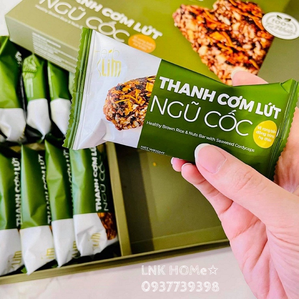 Thanh cơm gạo lứt ngũ cốc Đông Trùng Hạ Thảo Trấn Thành HerbSlim Chính Hãng