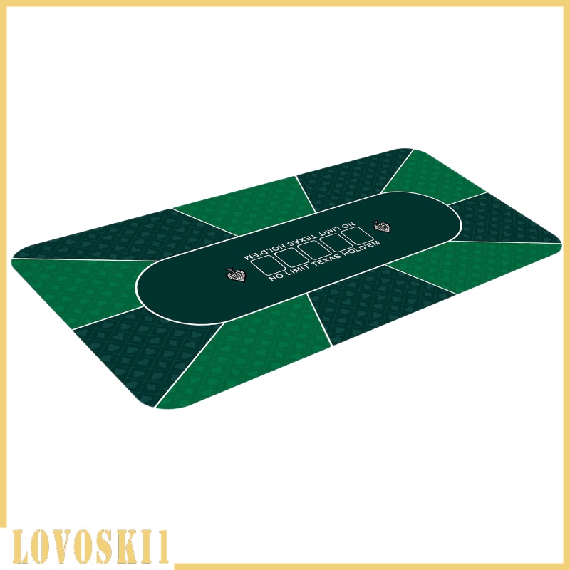 [LOVOSKI1]Texas Hold'em Poker Mat Portable Poker Table Top with Art Deco