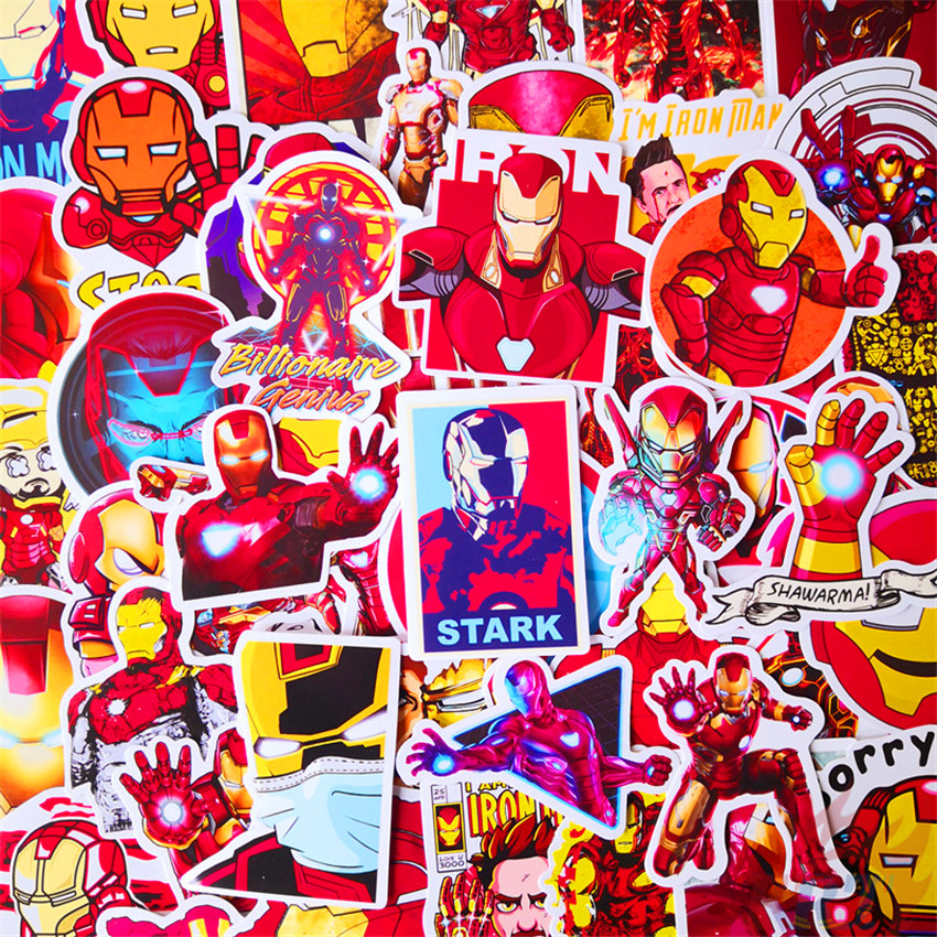 ❉ Iron Man Tony Stark Series 03 - Marvel Avengers Superhero Stickers ❉ 52Pcs/Set DIY Fashion Waterproof Doodle Decals Stickers