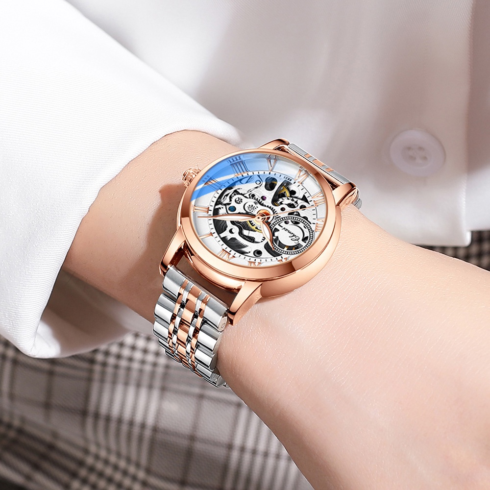 Đồng Hồ Đeo Tay Chexi Bằng Thép Không Gỉ / Da Chống Thấm Nước Sang Trọng Cho Nữ