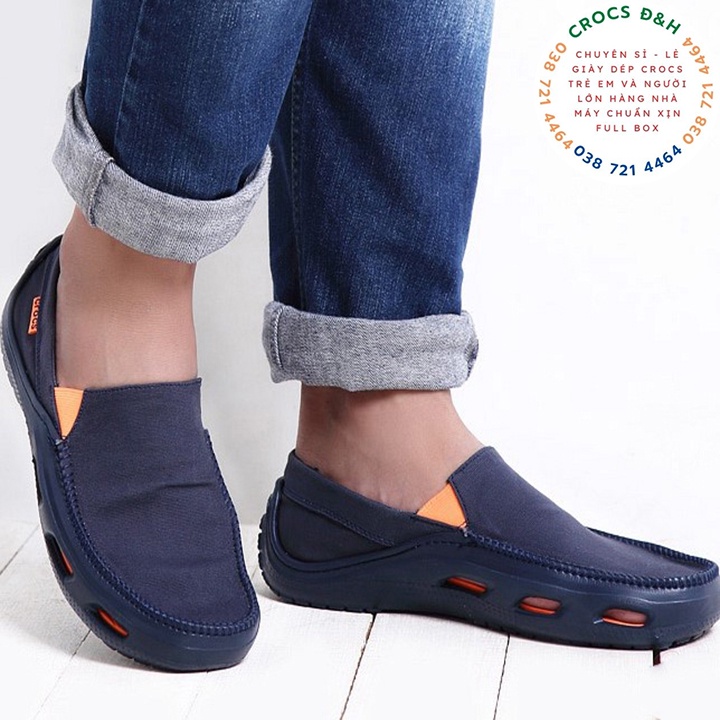 Giày dép crocs - giày vải crocs tideline canvas loadfer cho nam,chống trơn trượt, chống hôi chân, hàng nhà máy xuất xịn