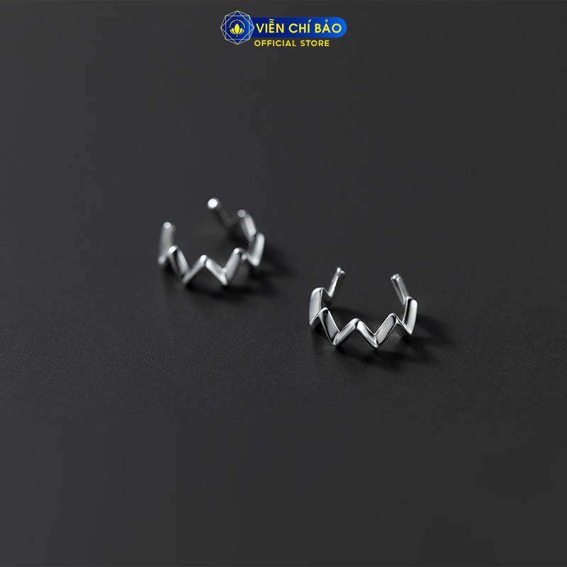 Bông tai bạc nữ kẹp vành Zig Zag chất liệu bạc S925 thời trang phụ kiện trang sức nữ Viễn Chí Bảo B400257