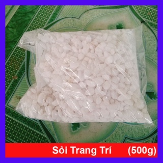 Đá sỏi trang trí chậu cây - 500g - Dòng sỏi trắng cao cấp