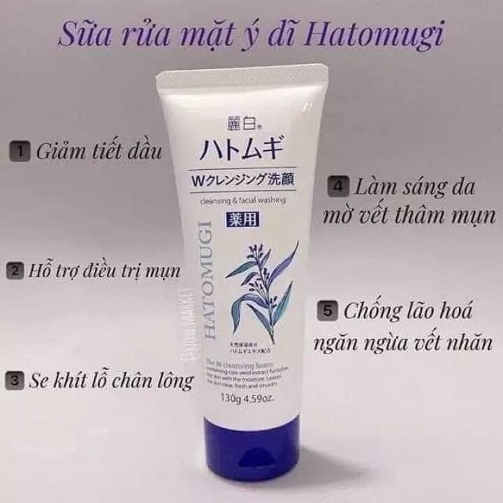 Sữa rửa mặt ý dĩ Hatomugi Naturie 130g của Nhật Bản | BigBuy360 - bigbuy360.vn