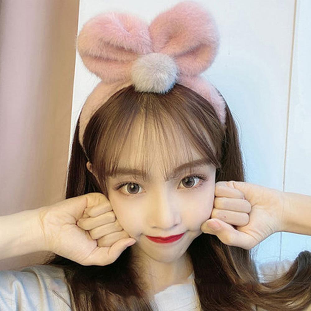 Băng Đô Cài Tóc 15H Phủ Lông Phong Cách Hàn Quốc Đơn Giản Ngọt Ngào