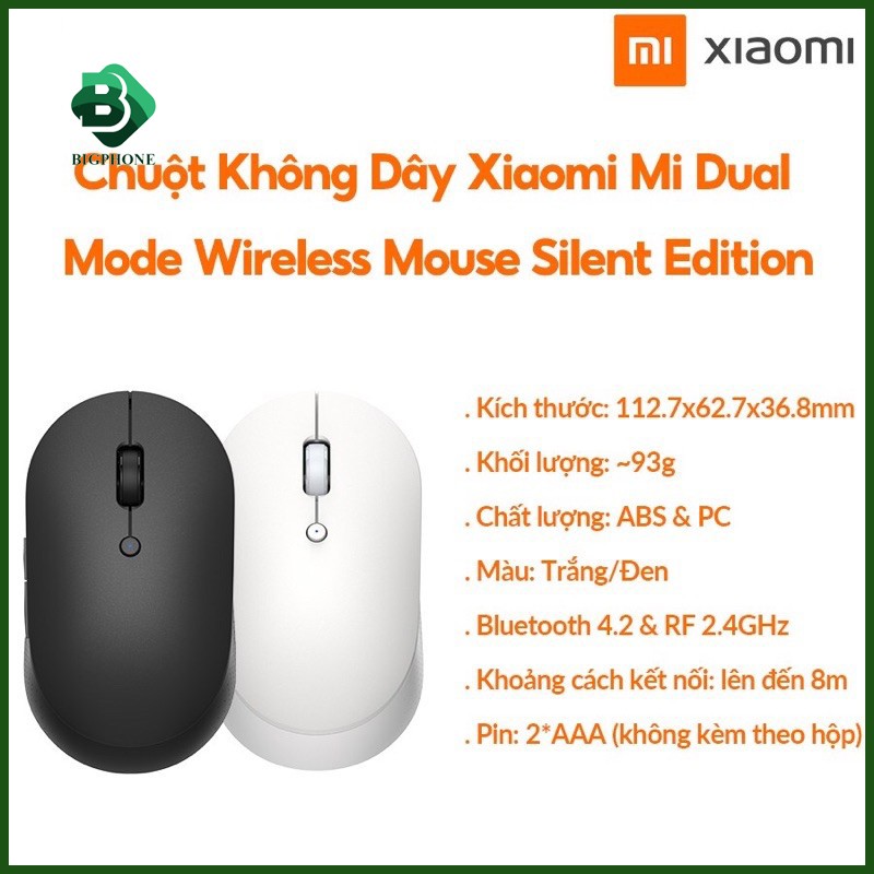 Chuột Không Dây Xiaomi Mi Dual Mode Wireless Mouse Silent Edition