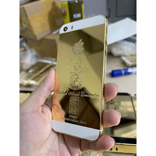 Vỏ iphone 5s/se mạ vàng gold 24k