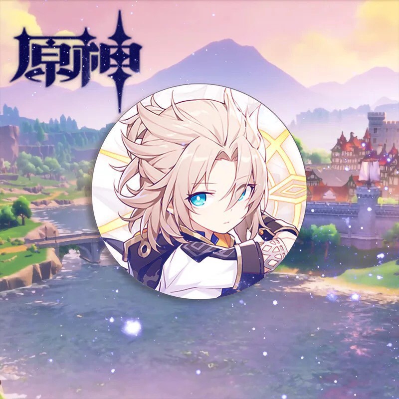 Huy hiệu cài áo in hình nguyên tố GENSHIN IMPACT phụ kiện anime chibi xinh xắn