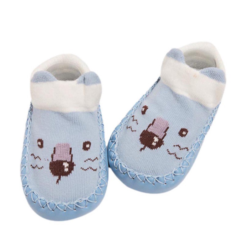 Vớ chống trượt họa tiết hoạt hình giữ ấm thời trang mùa thu Hàn Quốc cho bé sơ sinh